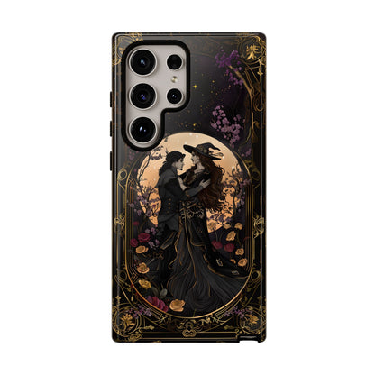 Gothic Romance Phone Case - Enchanted Witch and Lover Design for iPhone, Samsung Galaxy, and Google Pixel Devices