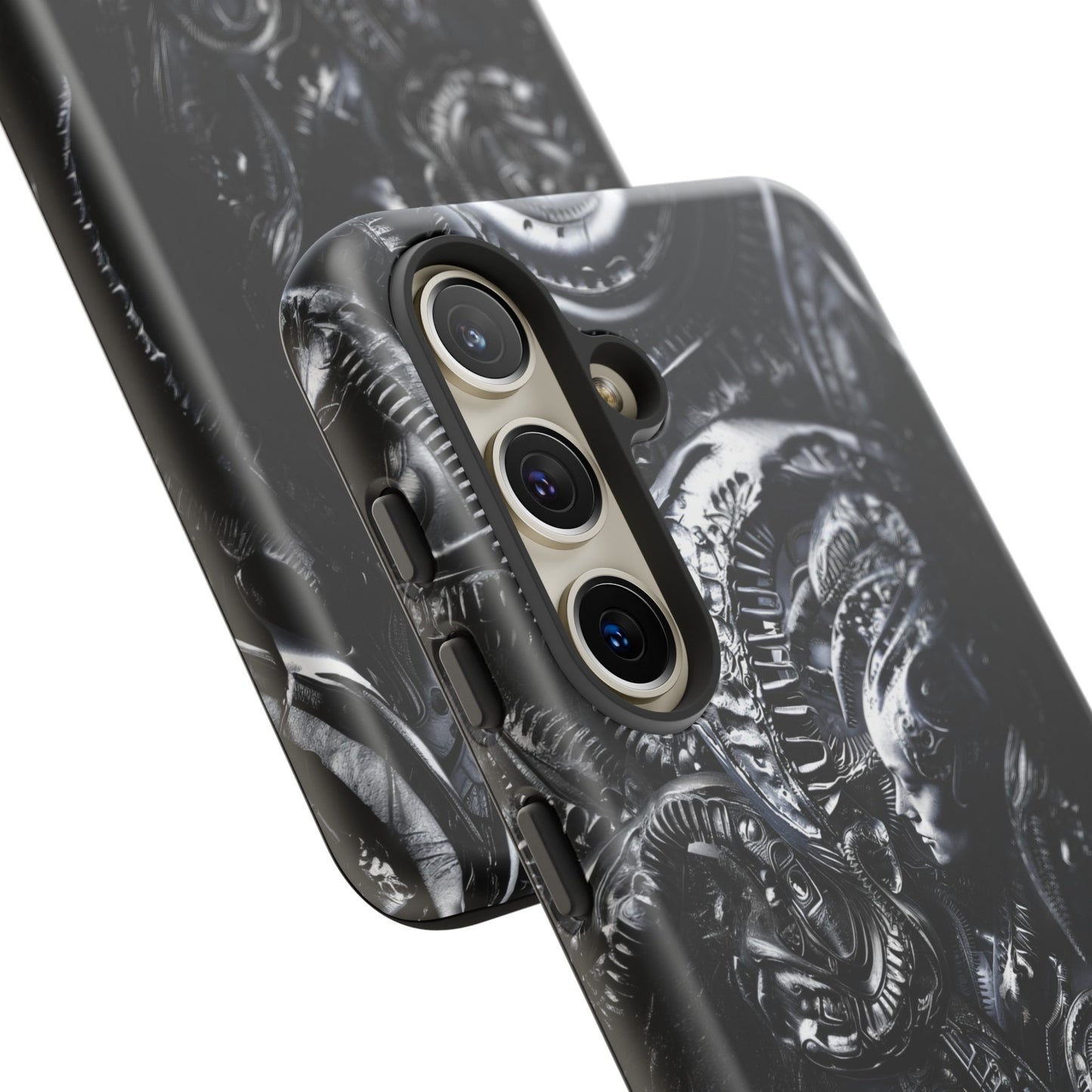 Biomechanical Transhumanism Phone Case – Alien Horror Design for iPhone and Samsung Galaxy Devices