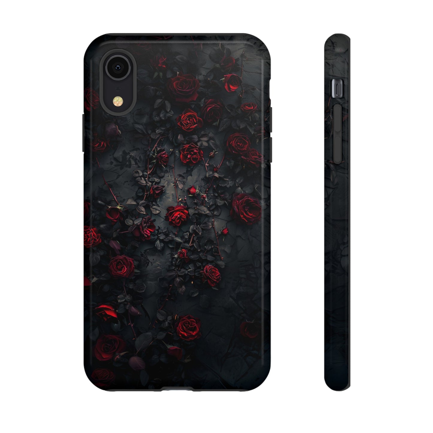 Gothic Roses Tough Phone Case – Elegant Dark Floral Design for iPhone, Samsung Galaxy, and Google Pixel Devices