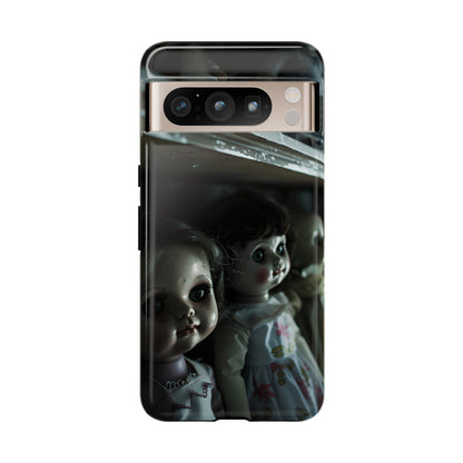 Creepy Dolls Phone Case – Eerie Vintage Doll Design for iPhone, Samsung Galaxy, and Google Pixel Devices