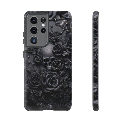 Gothic Black Roses Tough Phone Case – Elegant Dark Floral Design for iPhone, Samsung Galaxy, and Google Pixel Devices