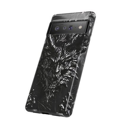 Silver Devil Phone Case – Gothic Demon Design for iPhone, Samsung Galaxy, and Google Pixel Devices