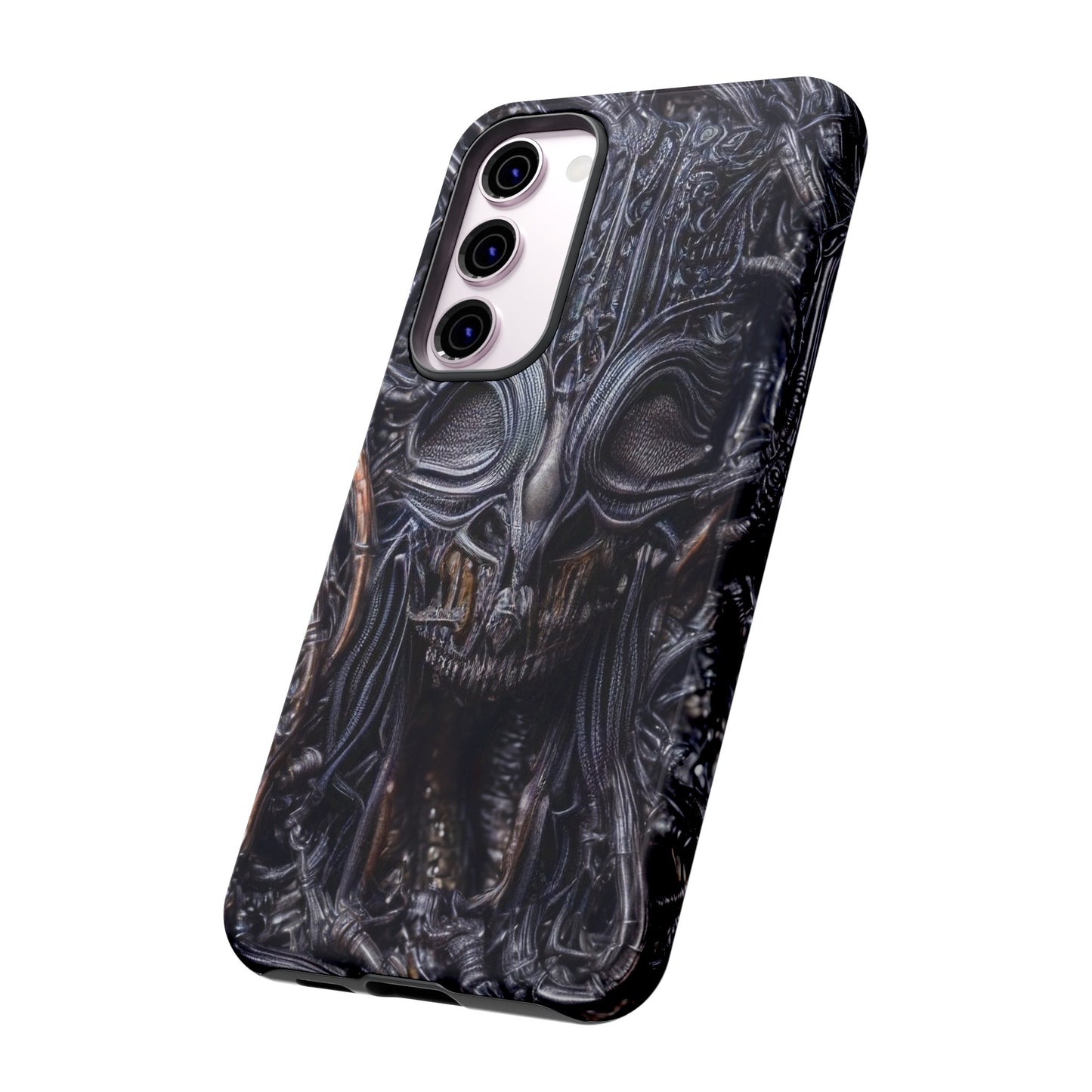 Biomechanical Horror 2 Phone Case – Futuristic Alien Horror Design for iPhone, Samsung Galaxy, and Google Pixel Devices