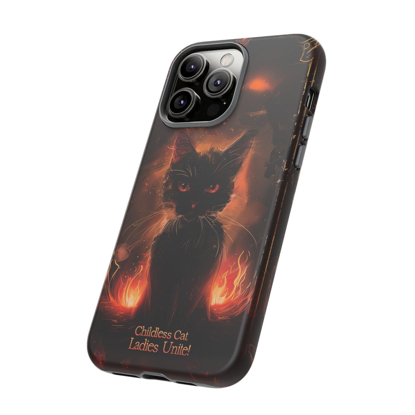 Childless Cat Ladies Unite Phone Case - Gothic Black Cat For iPhone, Samsung Galaxy, and Google Pixel Devices