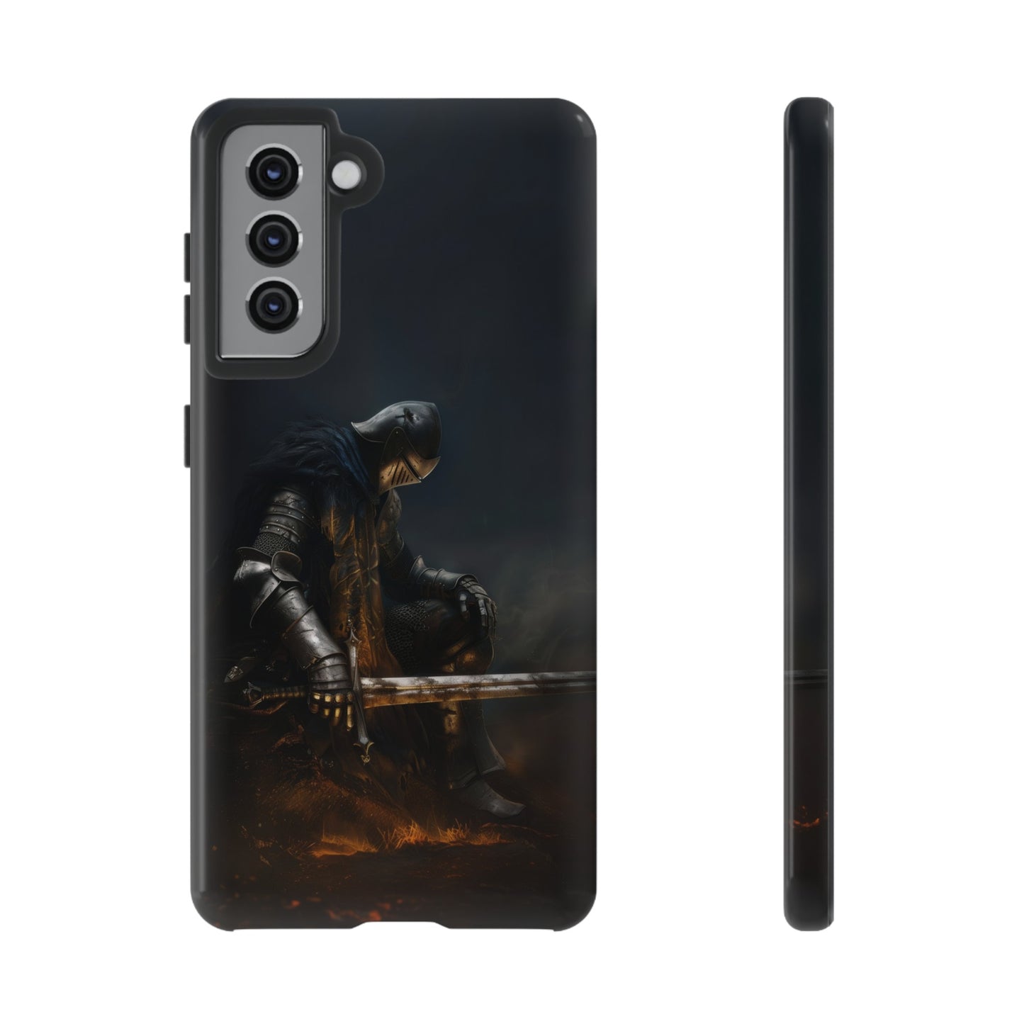 Dark Knight of the Abyss Phone Case - iPhone, Samsung Galaxy, Google Pixel - Epic Medieval Warrior Art, Protective Case, Fantasy Art