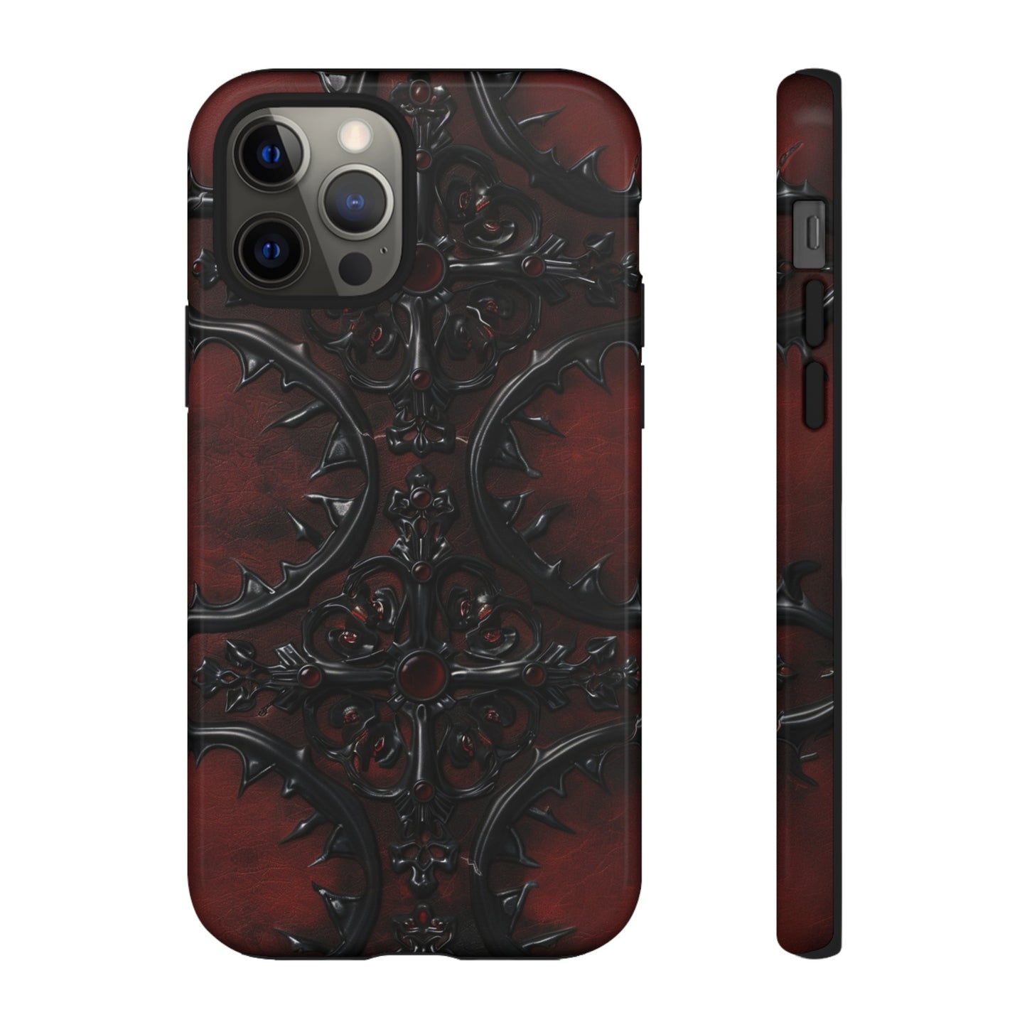 Vampiric Leather Phone Case for iPhone, Samsung Galaxy, and Google Pixel Devices - Gothic Ornate Design