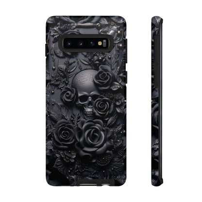 Gothic Black Roses Tough Phone Case – Elegant Dark Floral Design for iPhone, Samsung Galaxy, and Google Pixel Devices