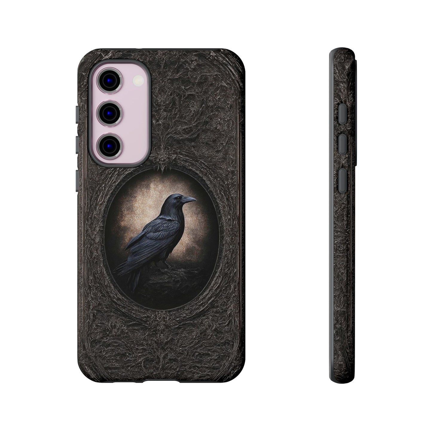 Gothic Raven Phone Case - Mysterious Dark Bird Design