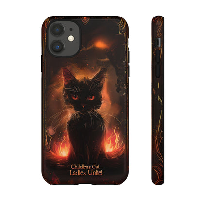 Childless Cat Ladies Unite Phone Case - Gothic Black Cat For iPhone, Samsung Galaxy, and Google Pixel Devices