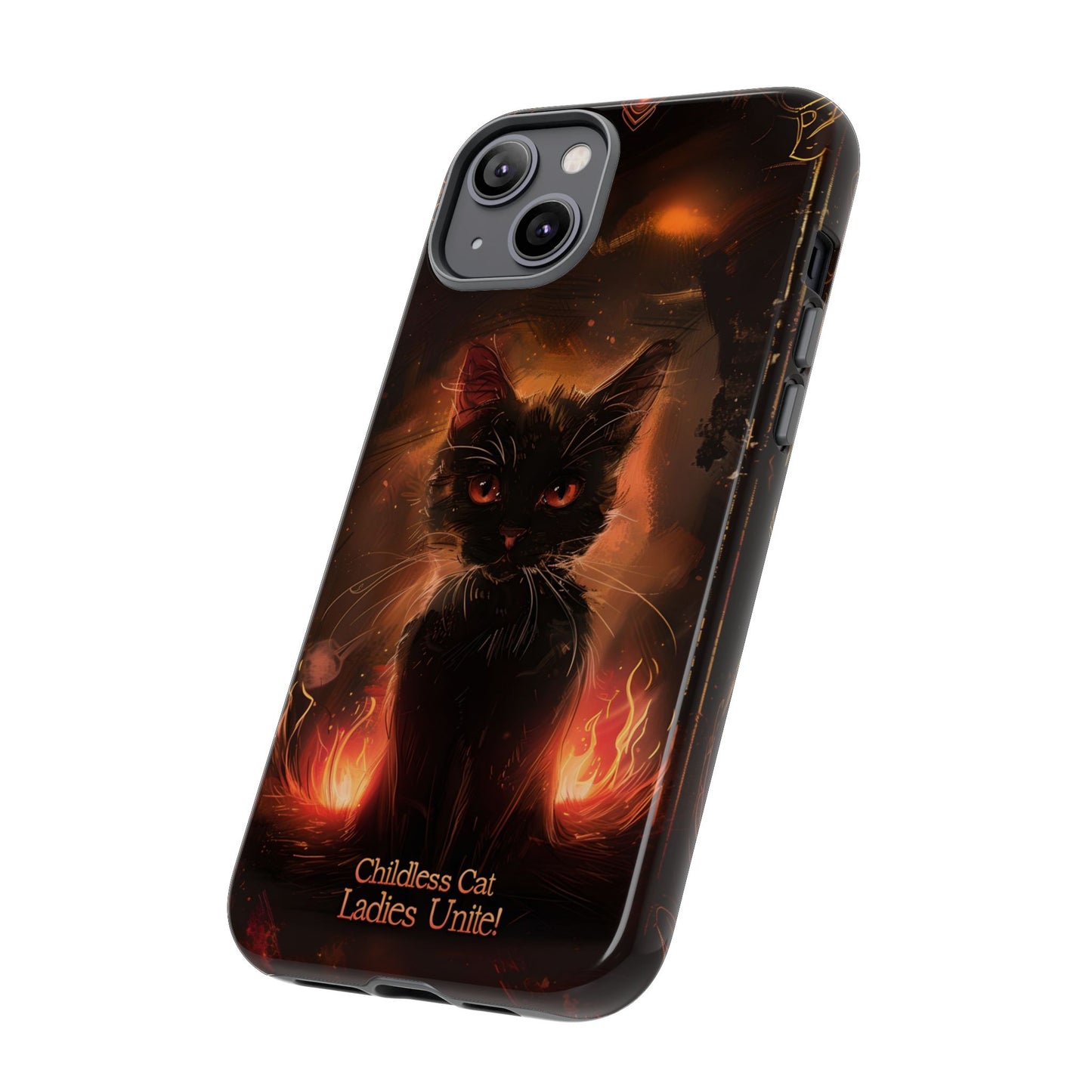 Childless Cat Ladies Unite Phone Case - Gothic Black Cat For iPhone, Samsung Galaxy, and Google Pixel Devices