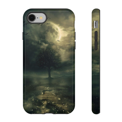 The Tree of Desolation Phone Case – Dark Fantasy Gothic Art with Full Moon for iPhone, Samsung Galaxy, and Google Pixel Devices