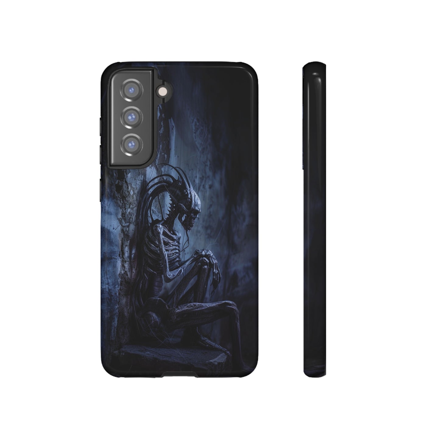 Gothic Alien Skeleton iPhone Case - Sci-Fi Horror Design