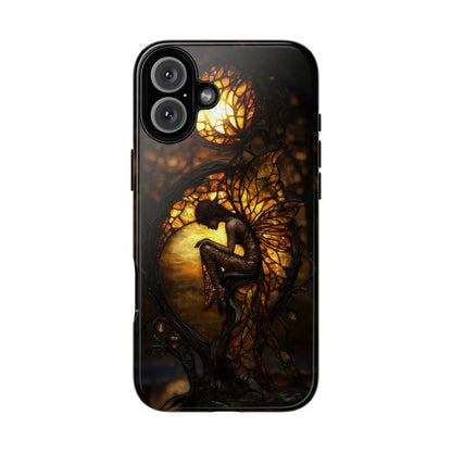 Magical Fairy Silhouette Phone Case - Enchanted Butterfly Wings and Mystical Sunset Design for iPhone & Android