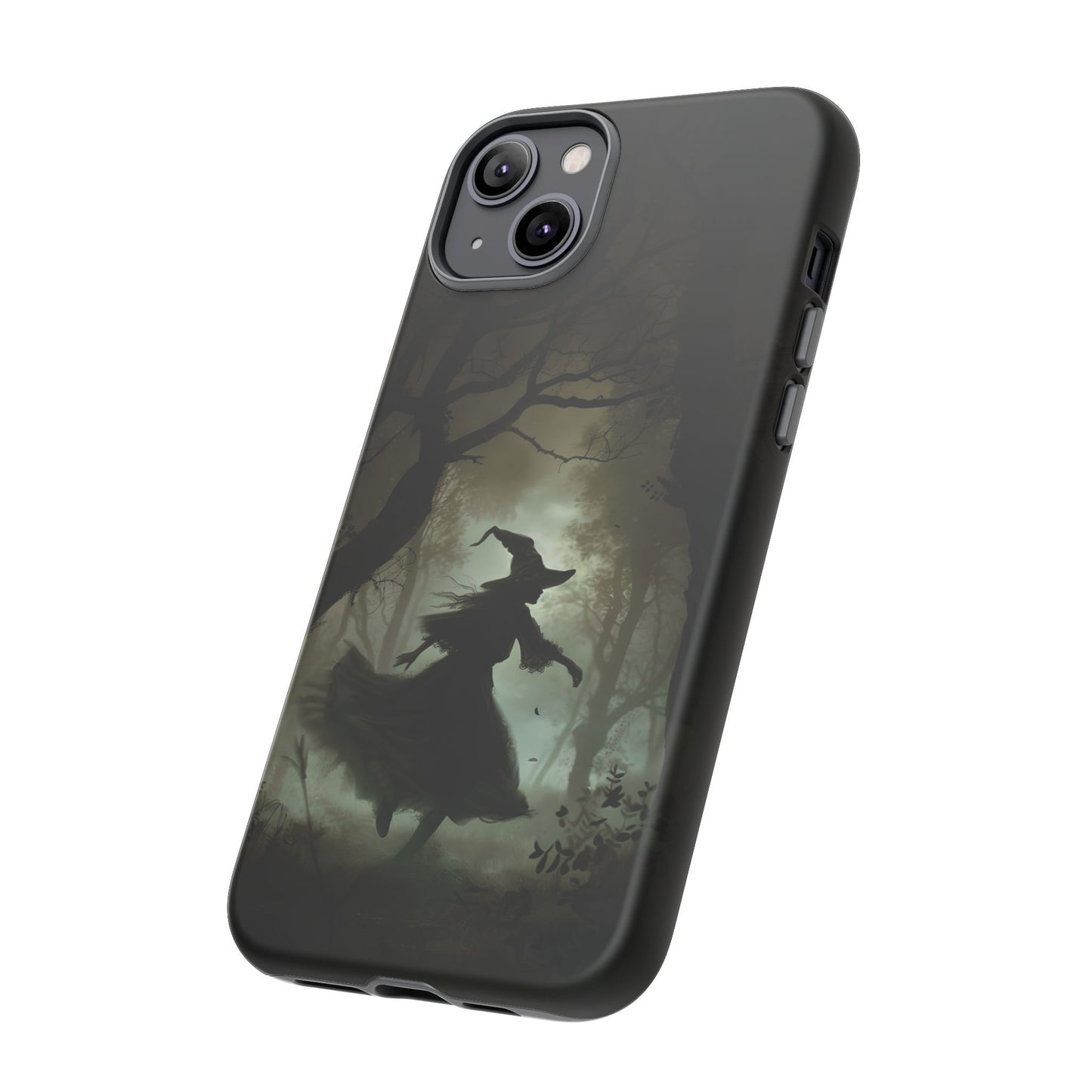 Spooky Witch Silhouette Phone Case - Halloween Dark Art Design for iPhone, Samsung Galaxy, and Google Pixel Devices