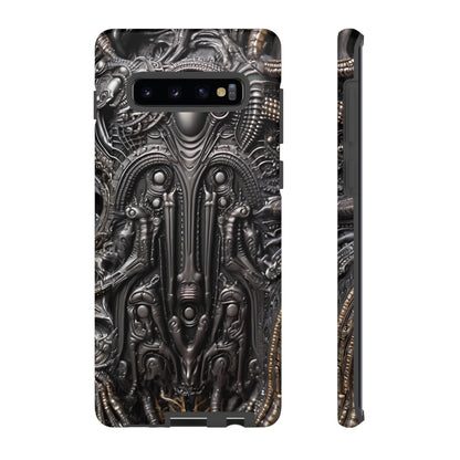 Biomechanical Horror Phone Case – Dark Sci-Fi Design for iPhone, Samsung Galaxy, Google Pixel Devices