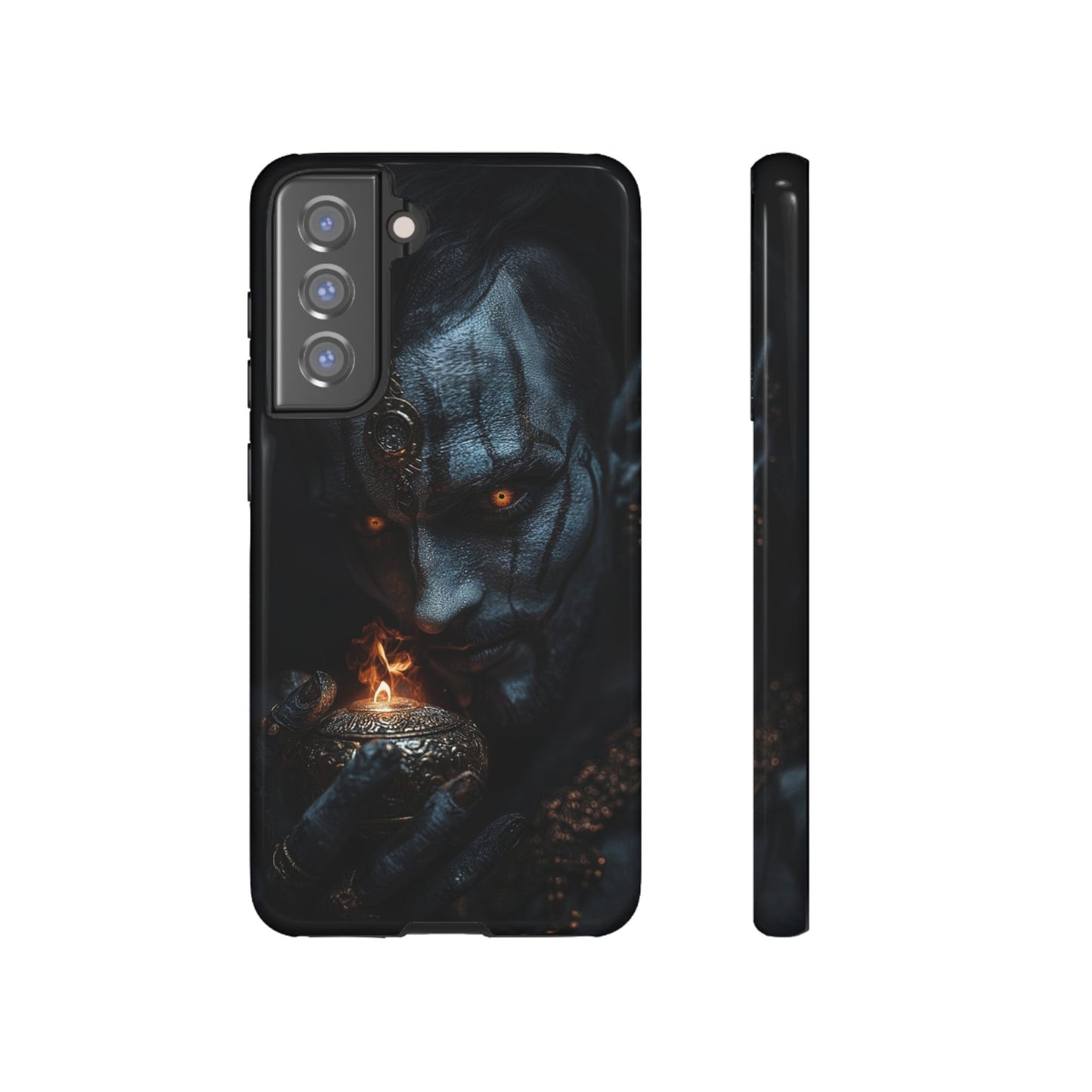 Dark Djinn Warrior Phone Case - Intricate Fantasy Art Protective Cover for iPhone, Samsung Galaxy, and Google Pixel Devices