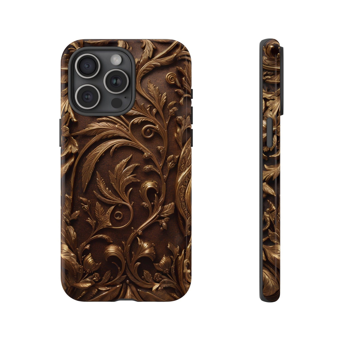 Elegant Bronze Phone Case – Victorian Floral Design for iPhone, Samsung Galaxy, and Google Pixel Devices