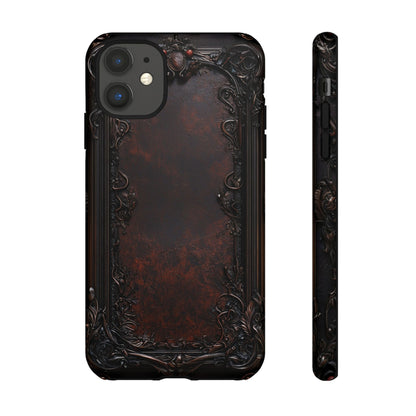 Gothic Ornate Leather-Inspired Phone Case - Dark Aesthetic Cover