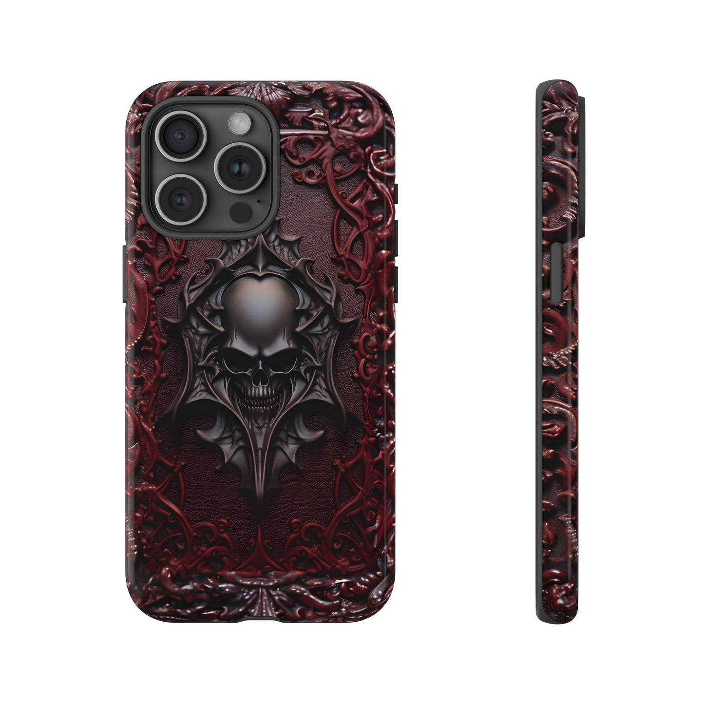 Vampiric Tough Phone Case – Gothic Skull Vampire Design for iPhone, Samsung Galaxy, and Google Pixel Devices