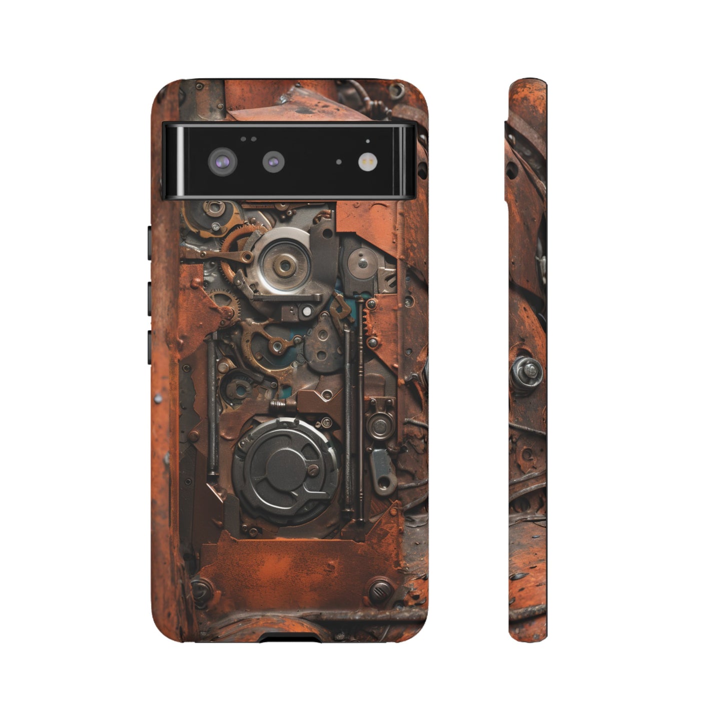 Rusted Mechanisms Phone Case – Steampunk Metal Gear Design for iPhone, Samsung Galaxy, and Google Pixel Devices