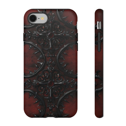 Vampiric Leather Phone Case for iPhone, Samsung Galaxy, and Google Pixel Devices - Gothic Ornate Design