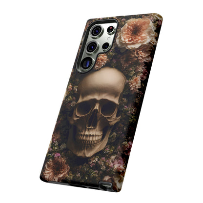 Skull and Flowers #2 Phone Case – Gothic Floral Design for iPhone, Samsung Galaxy, and Google Pixel Devices