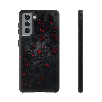 Gothic Roses Tough Phone Case – Elegant Dark Floral Design for iPhone, Samsung Galaxy, and Google Pixel Devices