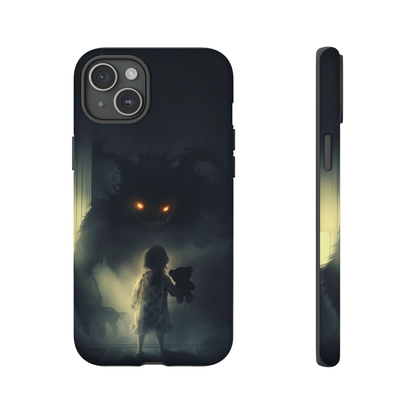 A Child Facing A Terrifying Monster Phone Case - for iPhone, Samsung Galaxy, and Google Pixel Devices