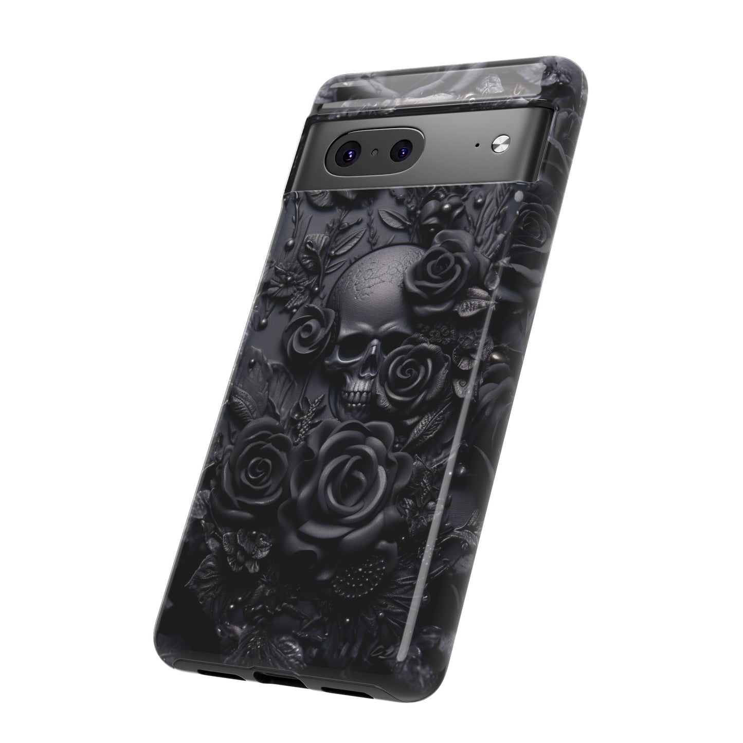 Gothic Black Roses Tough Phone Case – Elegant Dark Floral Design for iPhone, Samsung Galaxy, and Google Pixel Devices