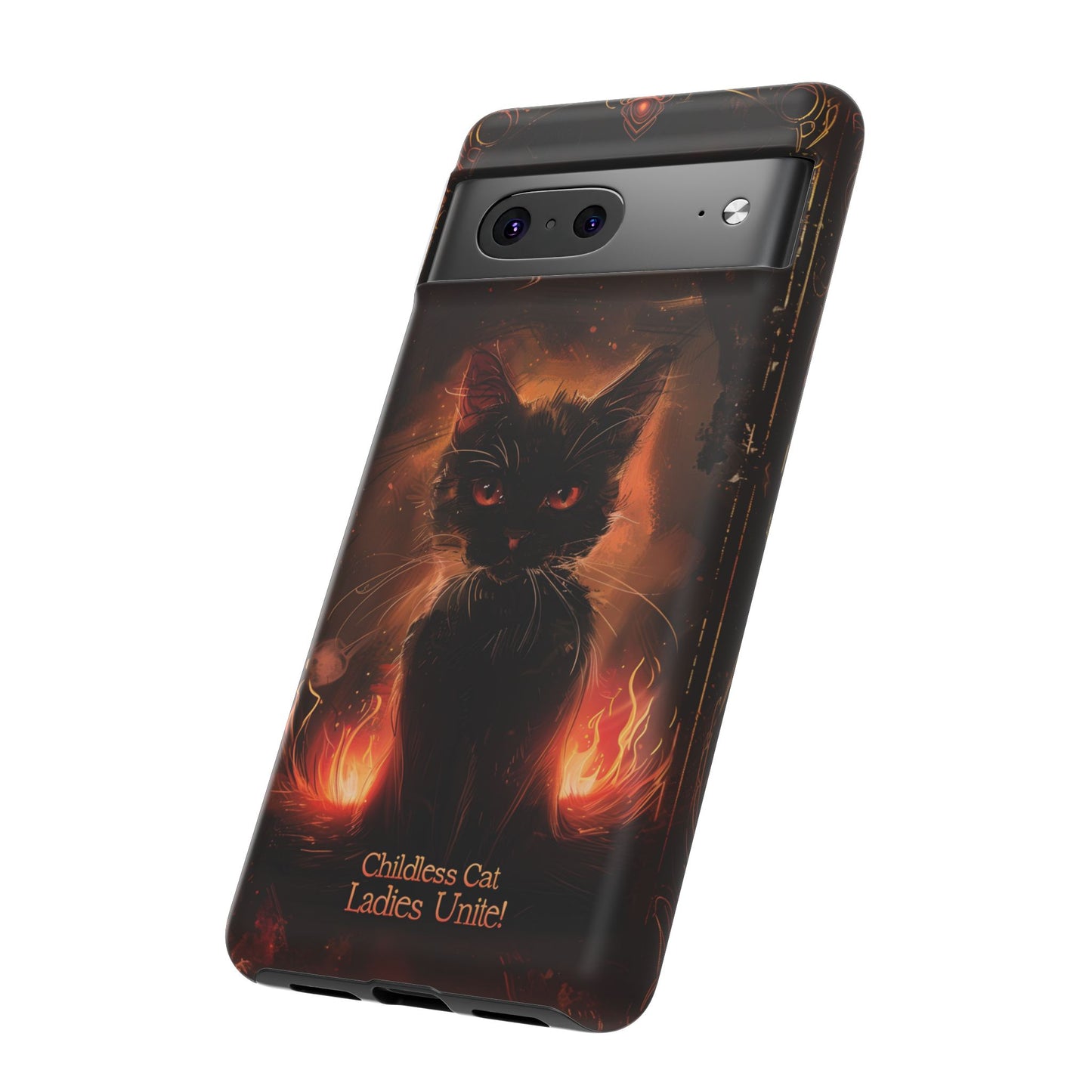 Childless Cat Ladies Unite Phone Case - Gothic Black Cat For iPhone, Samsung Galaxy, and Google Pixel Devices