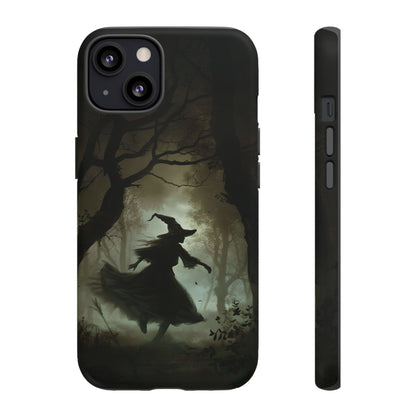 Spooky Witch Silhouette Phone Case - Halloween Dark Art Design for iPhone, Samsung Galaxy, and Google Pixel Devices