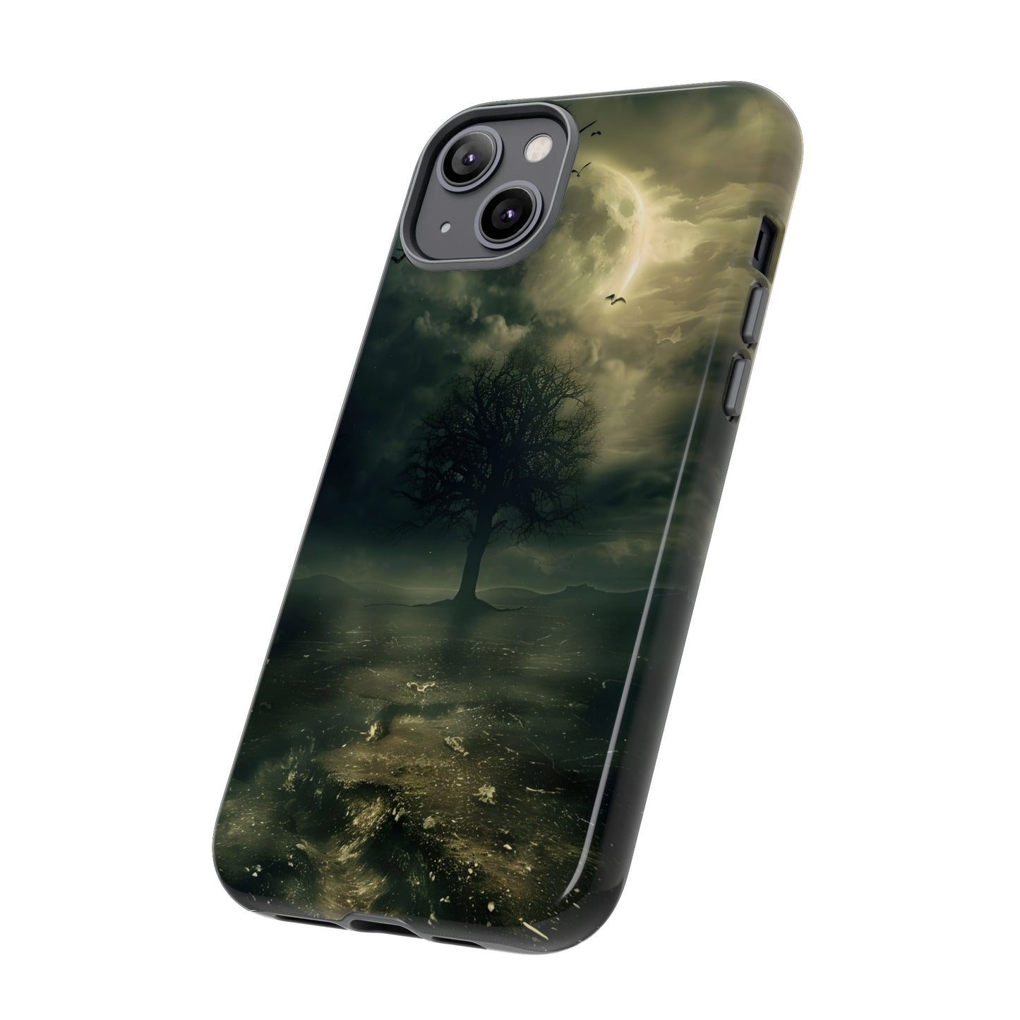 The Tree of Desolation Phone Case – Dark Fantasy Gothic Art with Full Moon for iPhone, Samsung Galaxy, and Google Pixel Devices