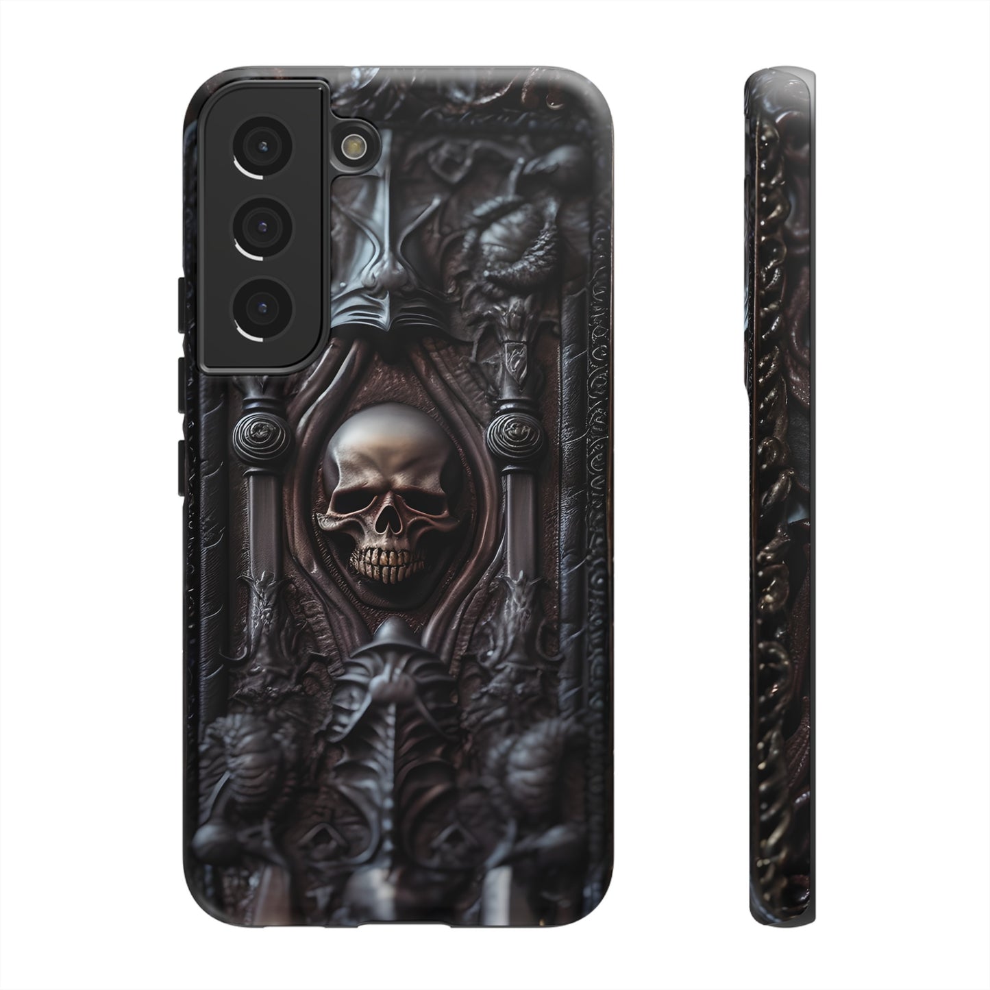 Dark Grimoire of Death Tough Phone Case – Gothic Skull Vampiric Design for iPhone, Samsung Galaxy, and Google Pixel Devices