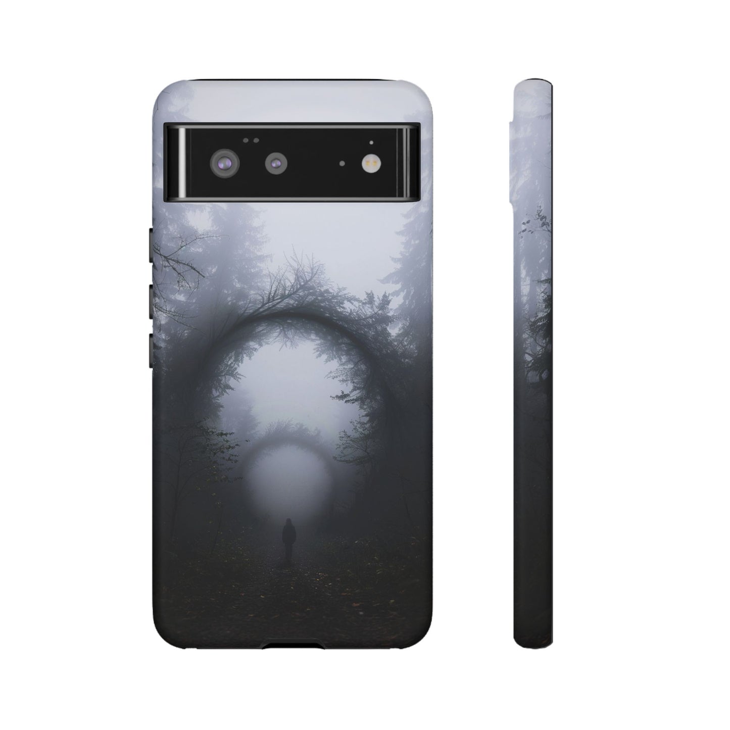 Mystical Forest Portal Phone Case - Atmospheric Foggy Path with Enchanted Tunnel For iPhone, Samsung Galaxy, and Google Pixel Devices.