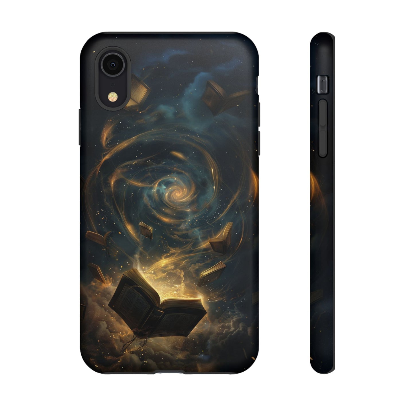 Magical Galaxy Swirling Books Phone Case - Celestial Book Lover's Gift for iPhone, Samsung Galaxy, and Google Pixel Devices