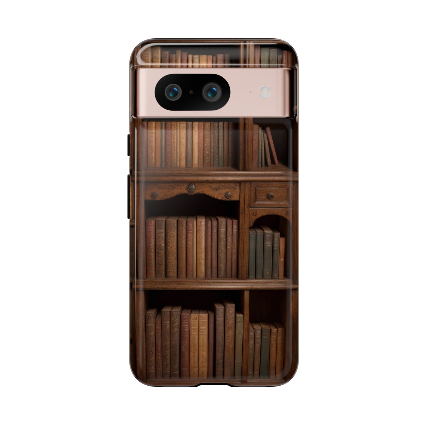 Book Shelf Phone Case – Vintage Library Design for iPhone, Samsung Galaxy, and Google Pixel Devices