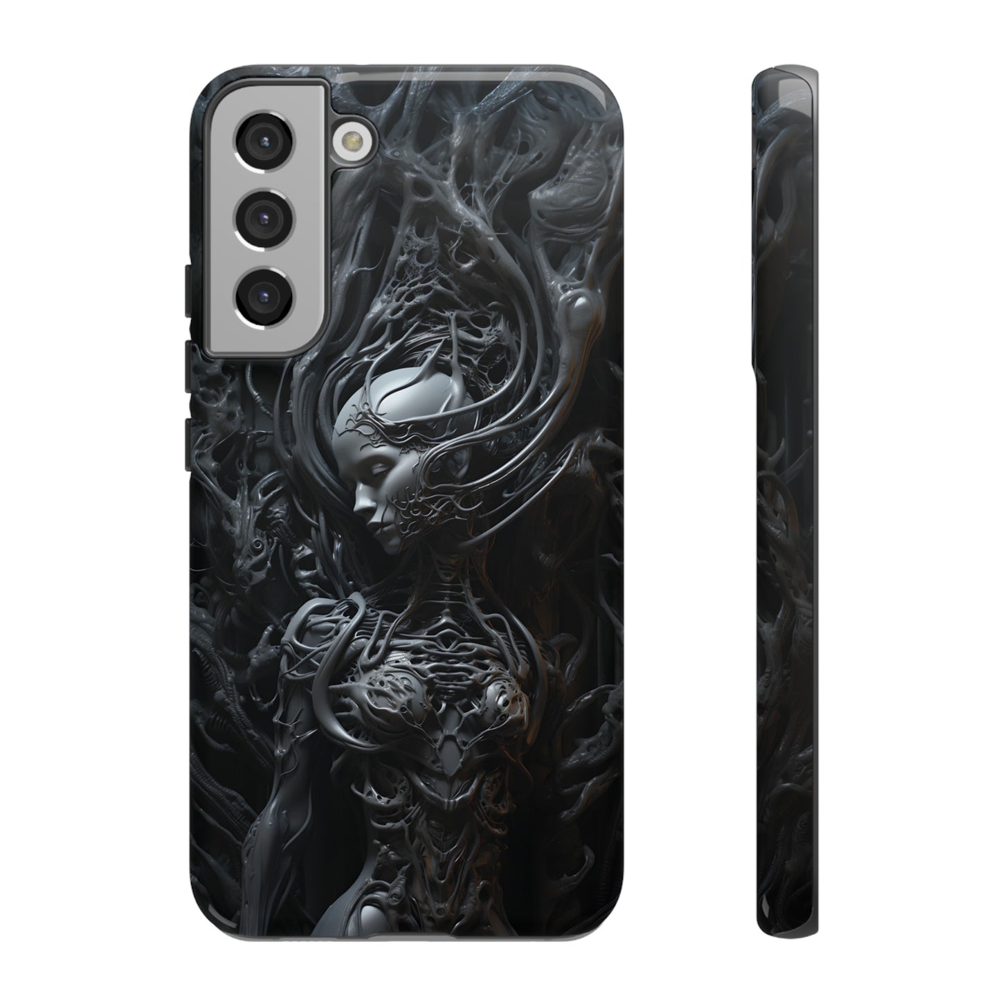 Biomechanical Beauty Phone Case – Futuristic Alien Design for iPhone, Samsung Galaxy, and Google Pixel Devices