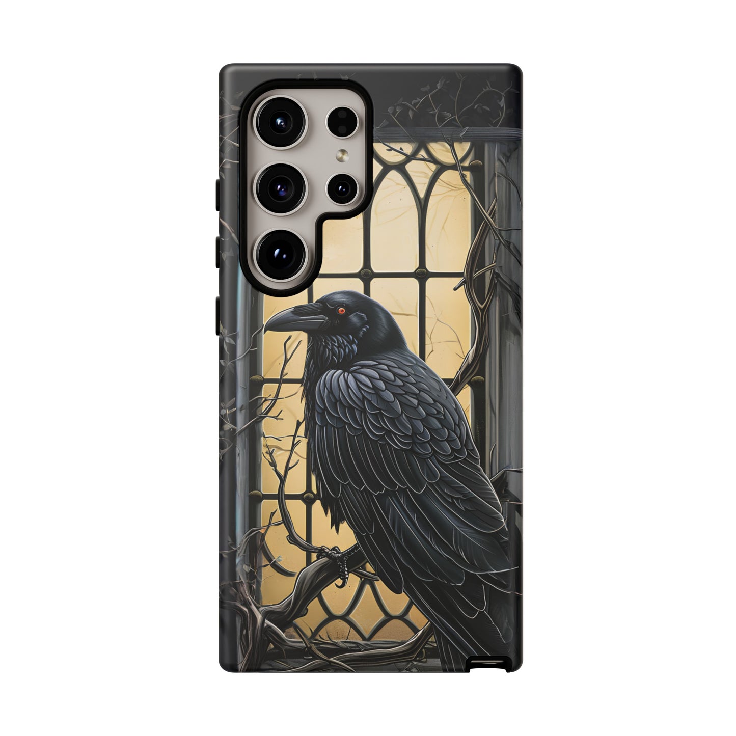 The Raven Phone Case – Edgar Allan Poe Inspired Gothic Design for iPhone, Samsung Galaxy, and Google Pixel Devices