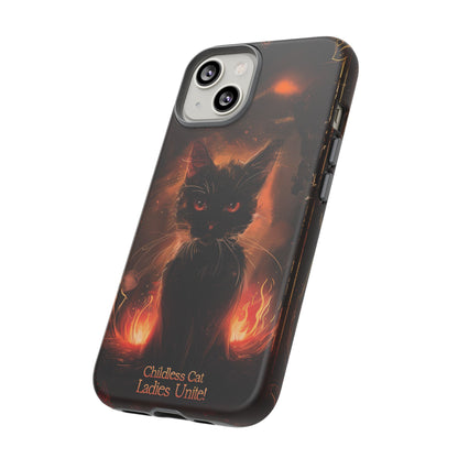 Childless Cat Ladies Unite Phone Case - Gothic Black Cat For iPhone, Samsung Galaxy, and Google Pixel Devices