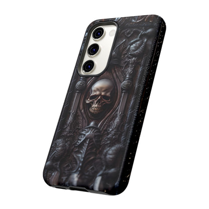 Dark Grimoire of Death Tough Phone Case – Gothic Skull Vampiric Design for iPhone, Samsung Galaxy, and Google Pixel Devices