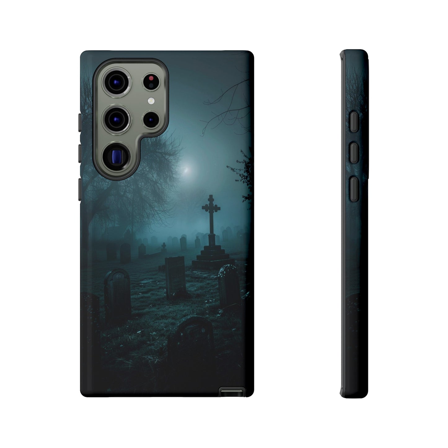 Graveyard at Night Phone Case – Eerie Cemetery Design for iPhone, Samsung Galaxy, and Google Pixel Devices