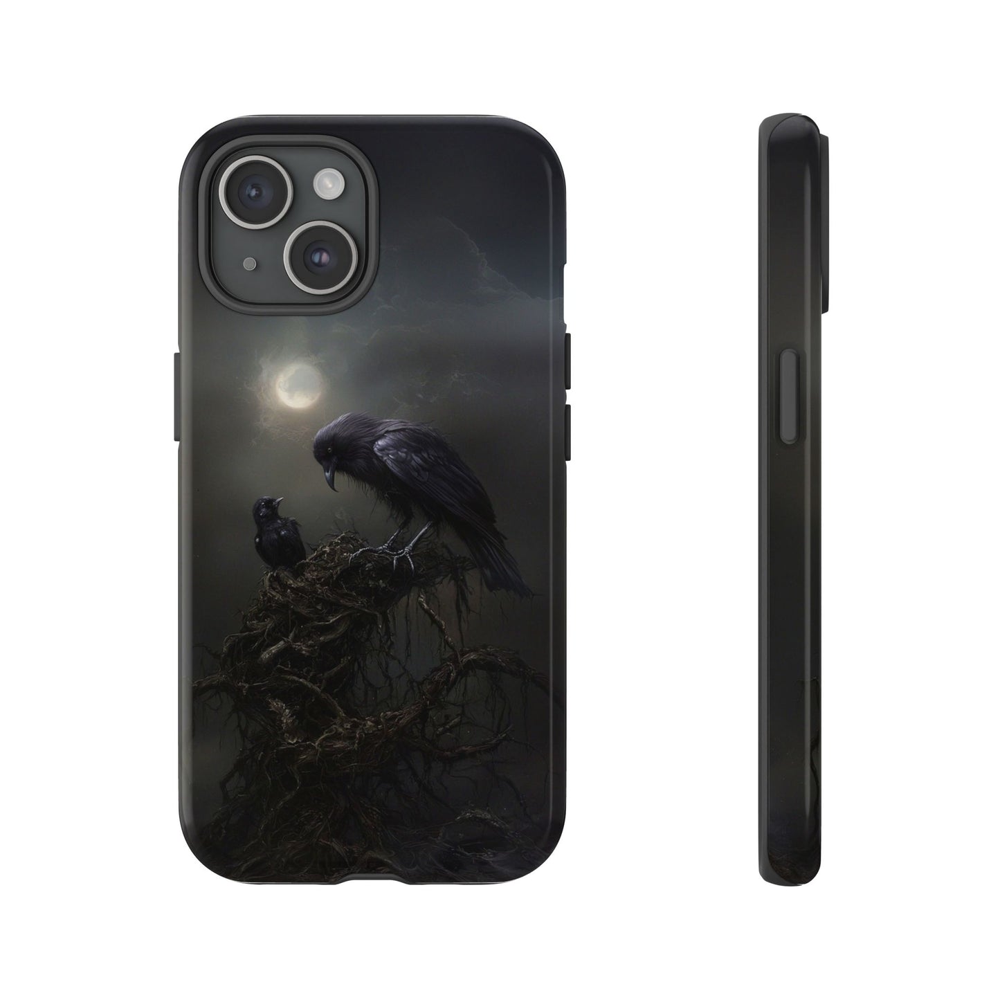 Gothic Raven Phone Case - Dark Crow Art for iPhone, Samsung Galaxy, and Google Pixel Devices