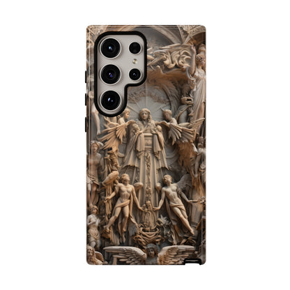 Angelic Statue Phone Case – Heavenly Gothic Marble Design for iPhone, Samsung Galaxy, and Google Pixel Devices