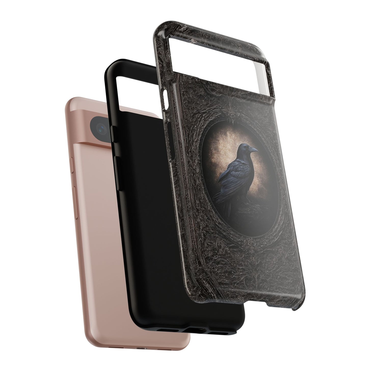 Gothic Raven Phone Case - Mysterious Dark Bird Design
