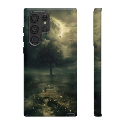 The Tree of Desolation Phone Case – Dark Fantasy Gothic Art with Full Moon for iPhone, Samsung Galaxy, and Google Pixel Devices