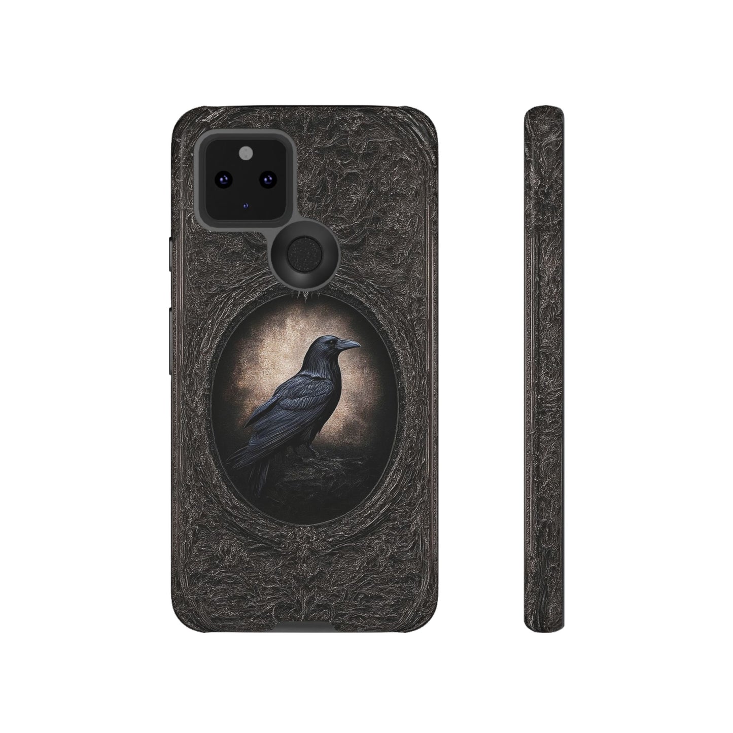 Gothic Raven Phone Case - Mysterious Dark Bird Design