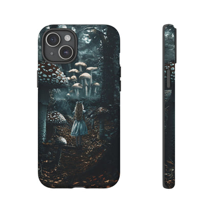 Alice in the Mushroom Forest Phone Case – Fantasy Wonderland Design for iPhone, Samsung Galaxy, and Google Pixel Devices