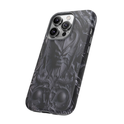 Black Demon Phone Case – Horned Hell Horror Design for iPhone, Samsung Galaxy, and Google Pixel Devices