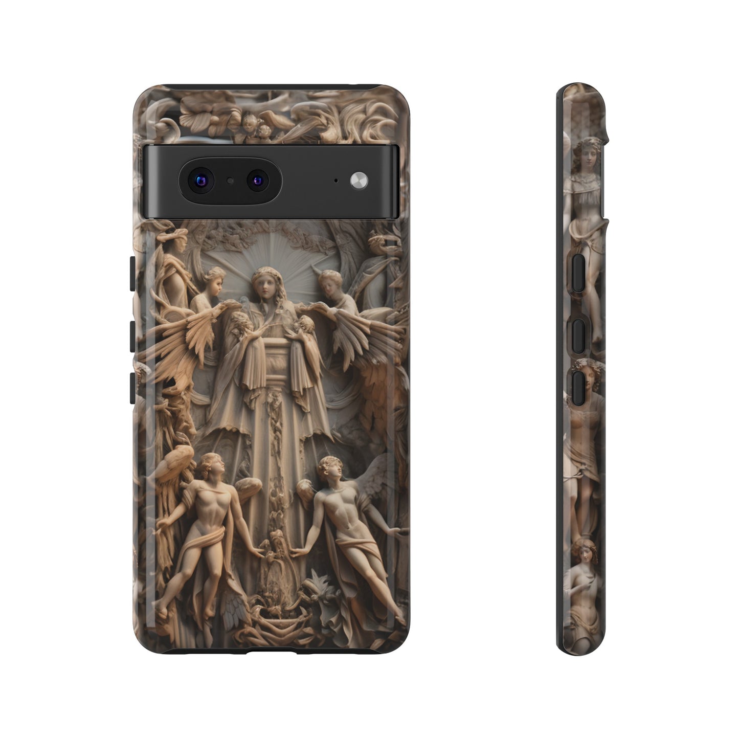 Angelic Statue Phone Case – Heavenly Gothic Marble Design for iPhone, Samsung Galaxy, and Google Pixel Devices