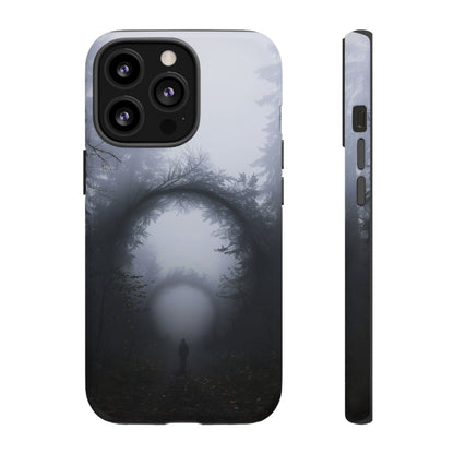 Mystical Forest Portal Phone Case - Atmospheric Foggy Path with Enchanted Tunnel For iPhone, Samsung Galaxy, and Google Pixel Devices.